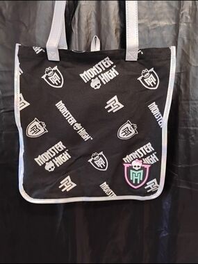 Monster High Black Tote with Pink and Mint Crest